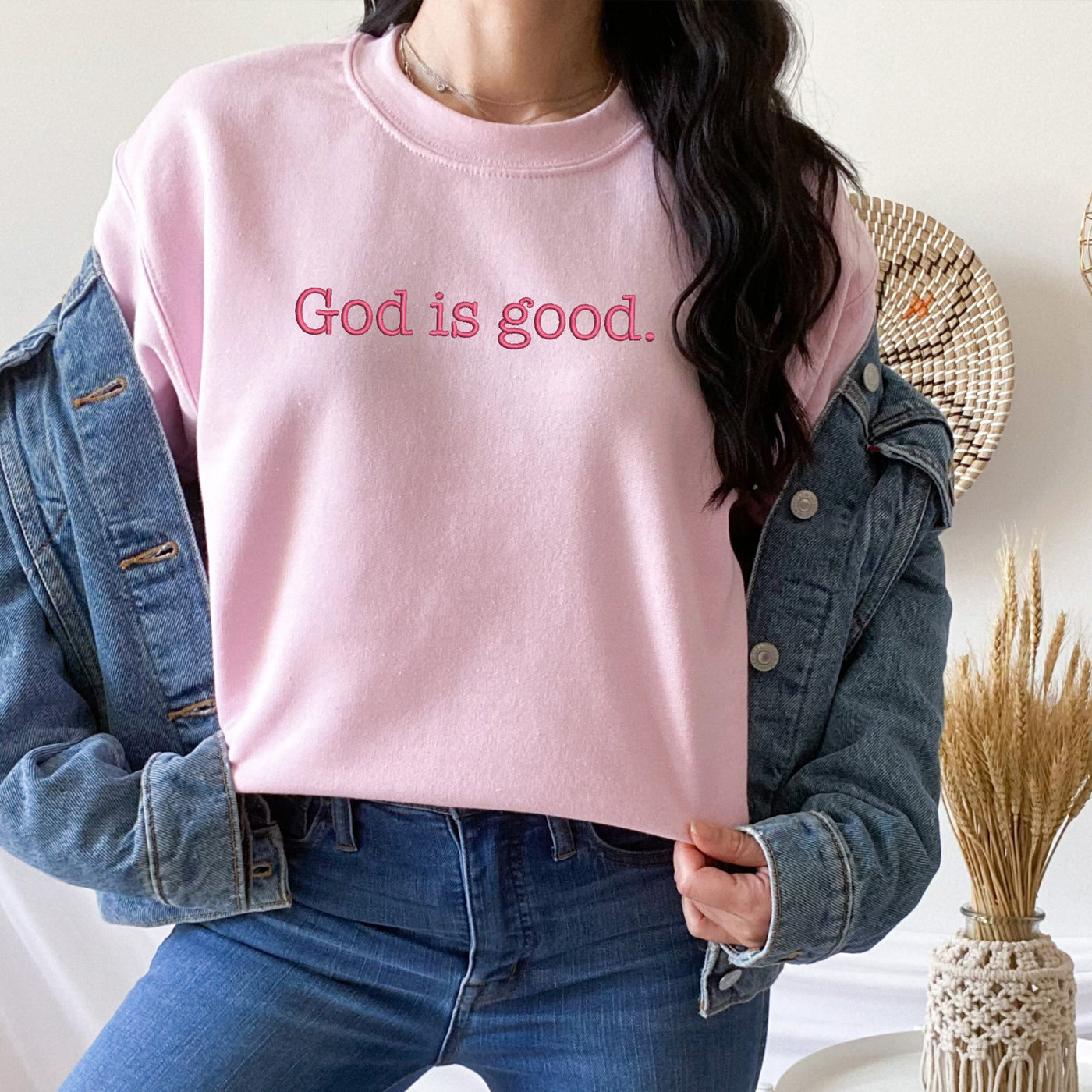 God is Good Embroidered Sweatshirt 3