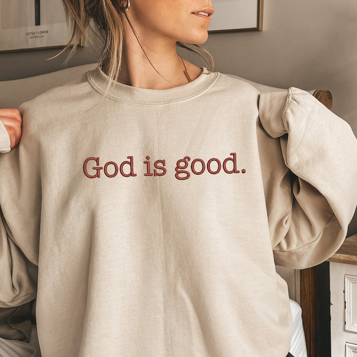 God is Good Embroidered Sweatshirt 2