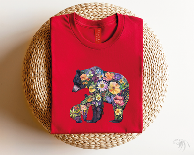 Floral Mama Bear Tee RED COLOR