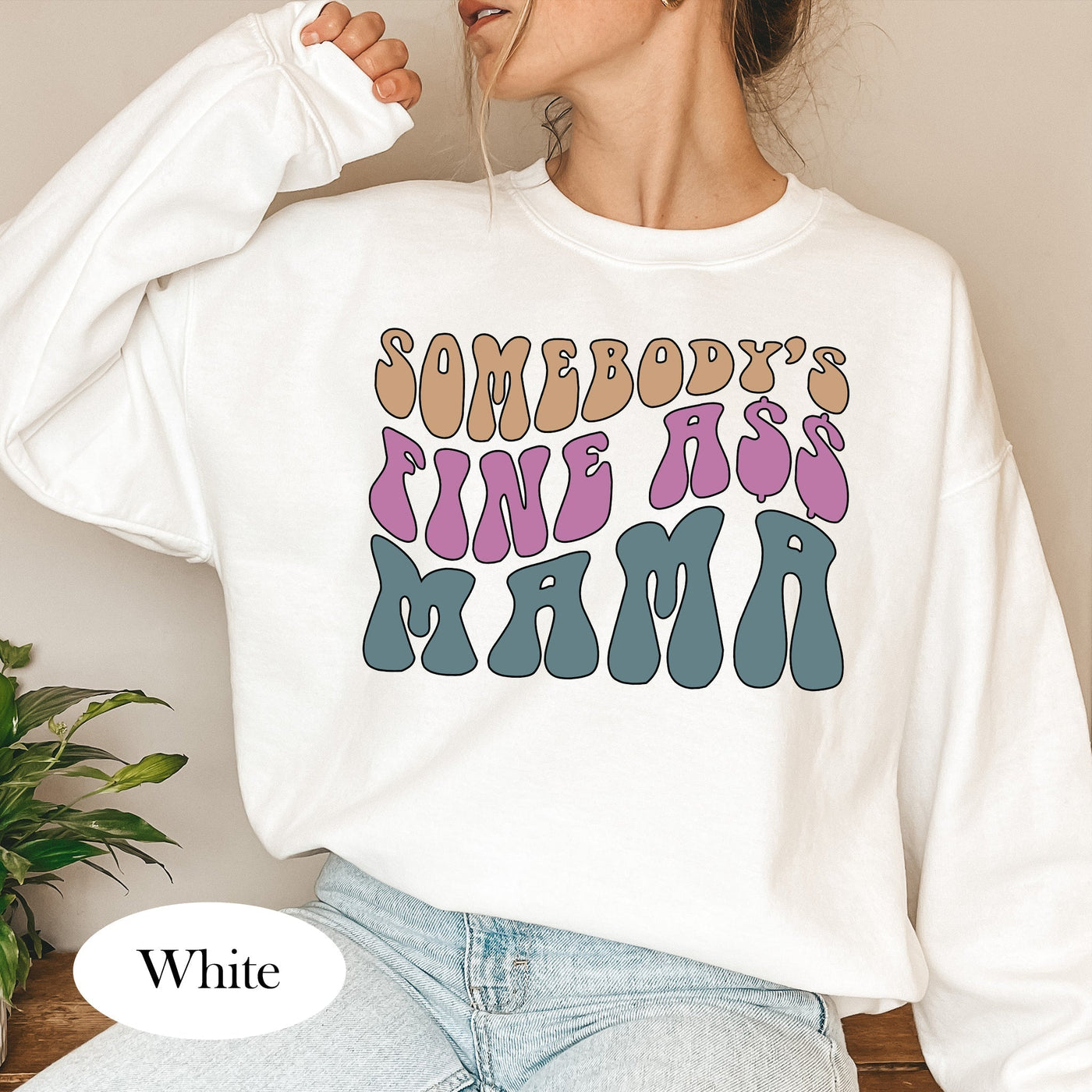 Aesthetic Mama Hoodie and Sweatshirt- White Color