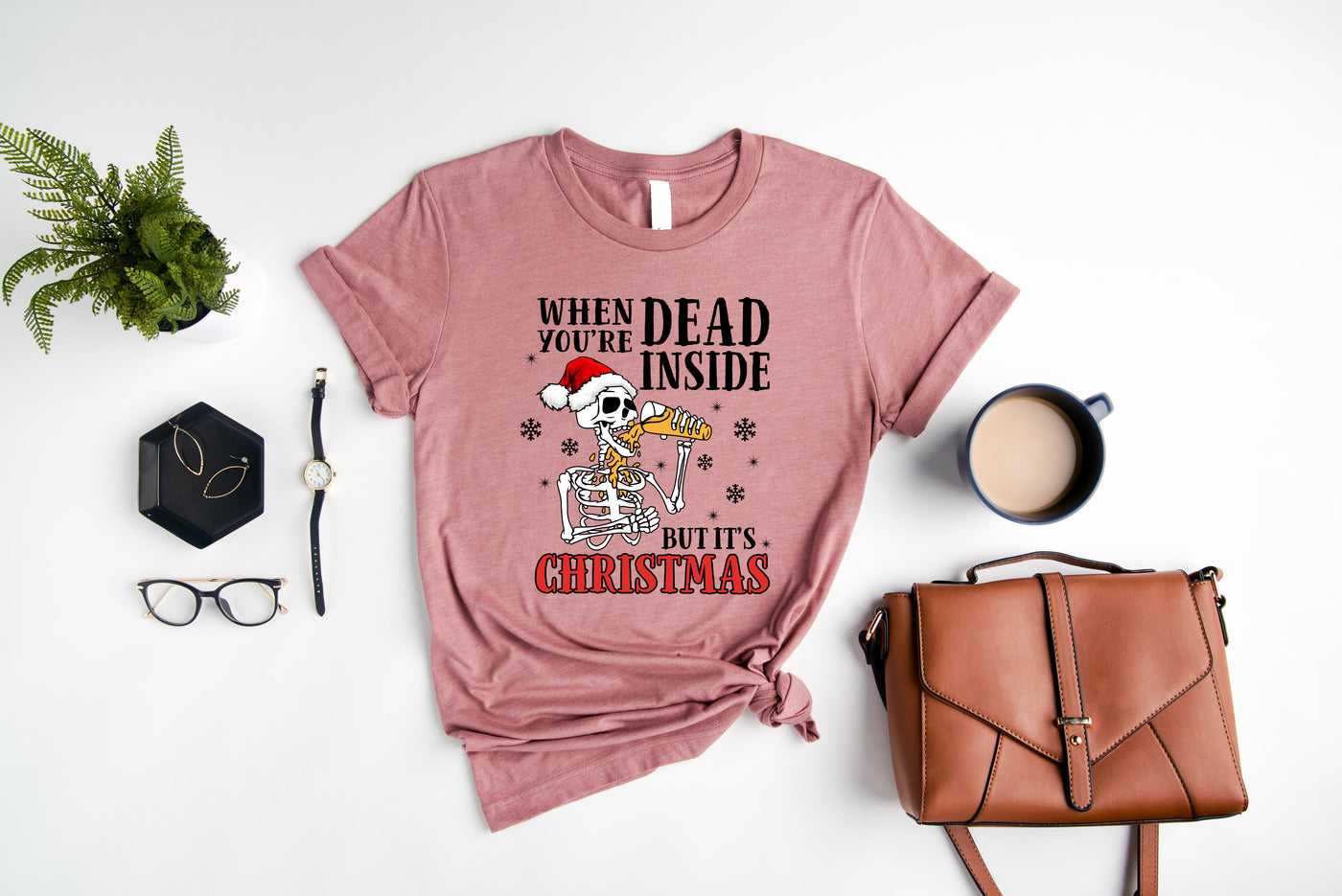 Christmas t-shirt heather mauve