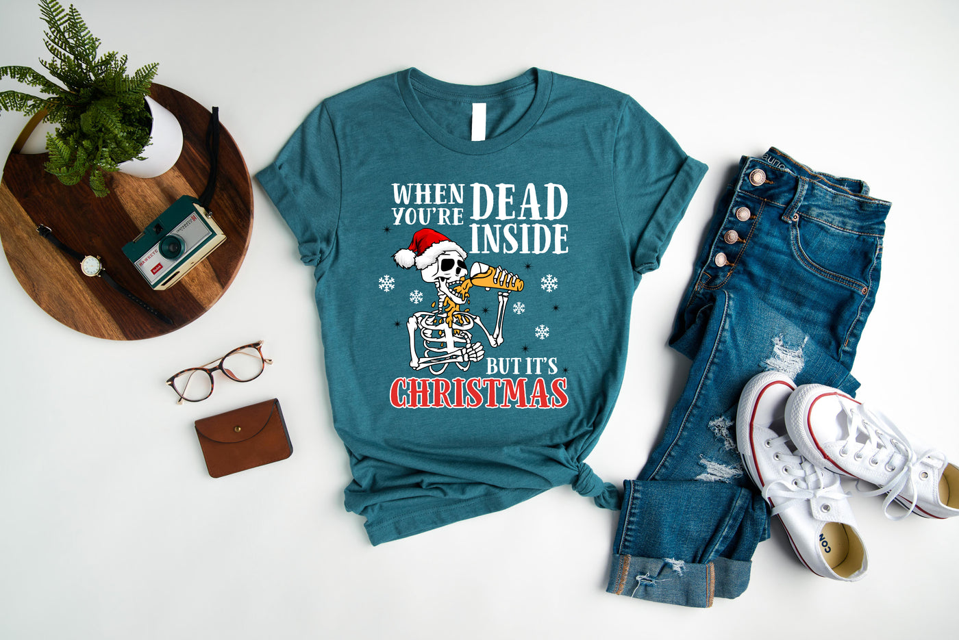 Christmas t-shirt heather deep teal