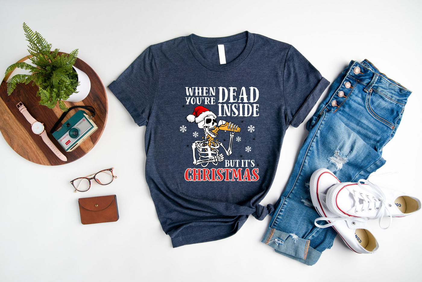 Christmas t-shirt heather navy