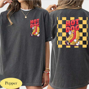 Hot Dog Plaid T-shirt - pepper color