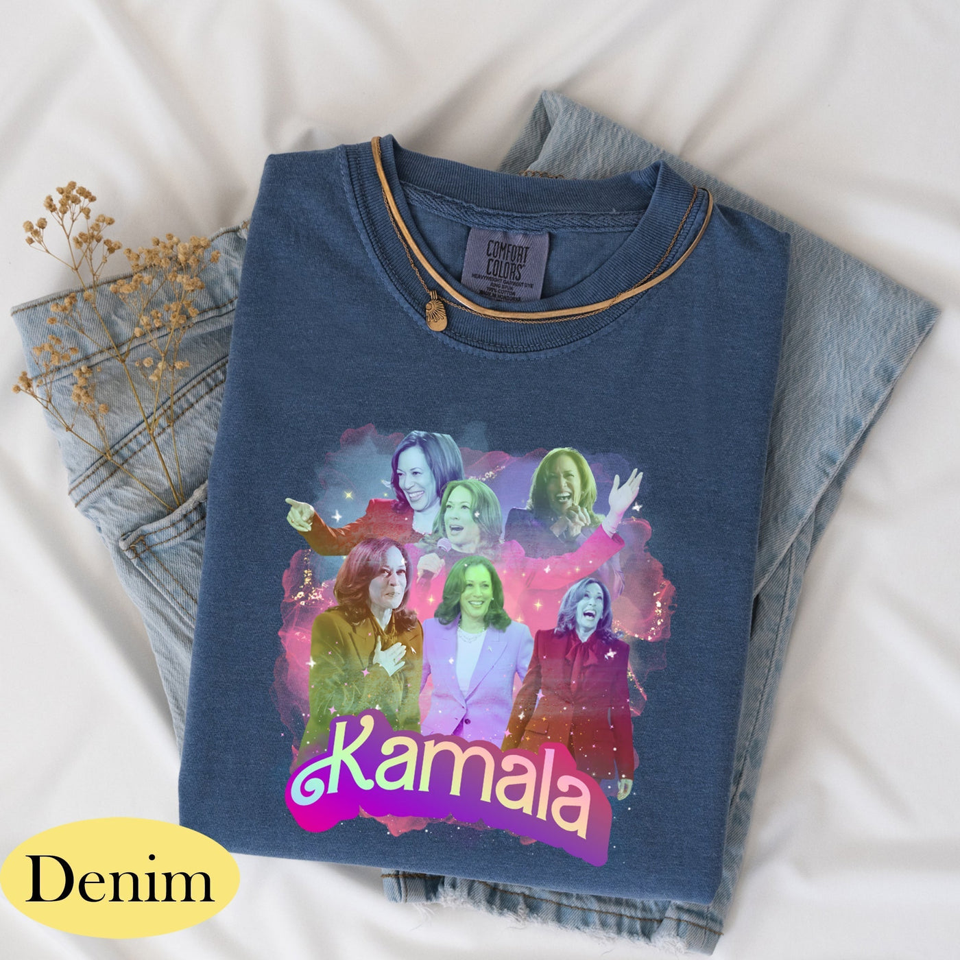 I'm With Kamala t-shirt comfort colors denim color