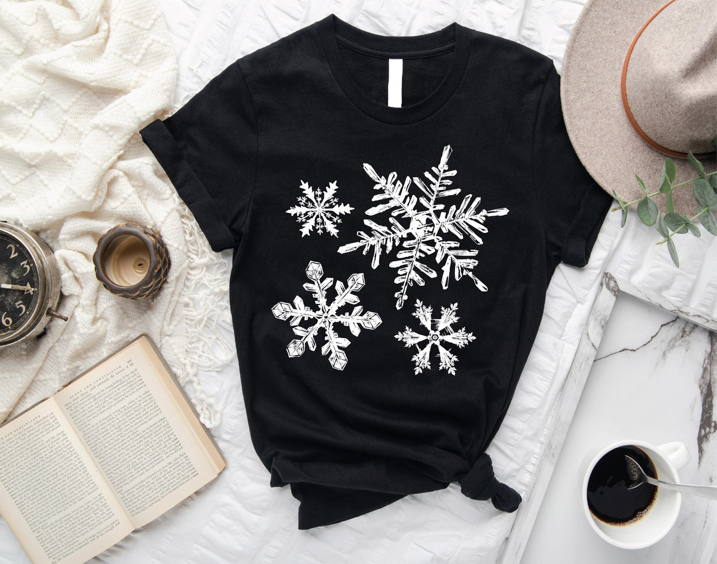 Snowflake Christmas Shirt black