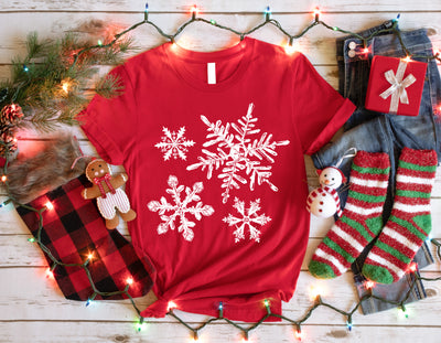 Snowflake Christmas Shirt red