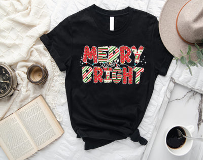 Christmas Lights Black T-Shirt