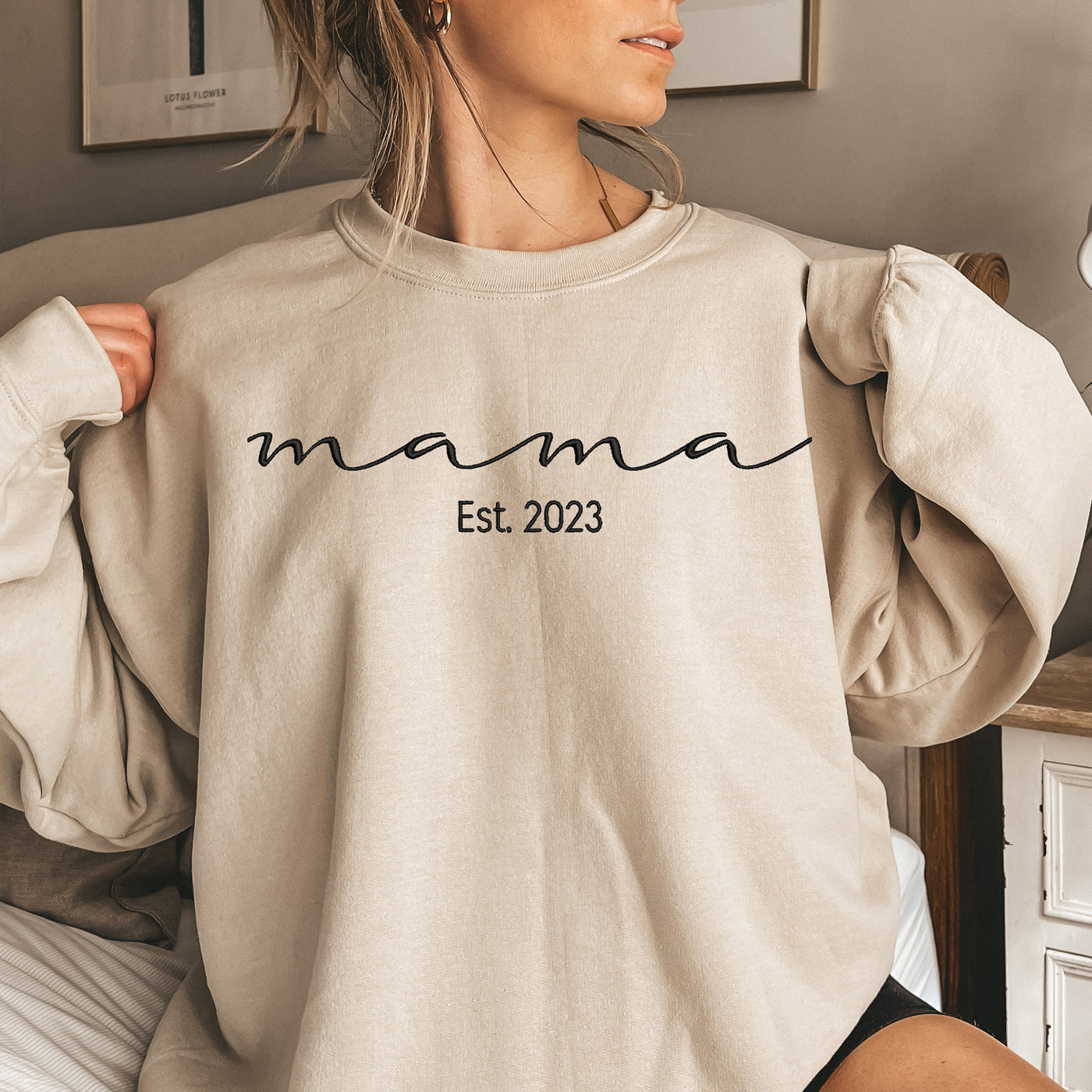 Custom Embroidered Mama sand Sweatshirt