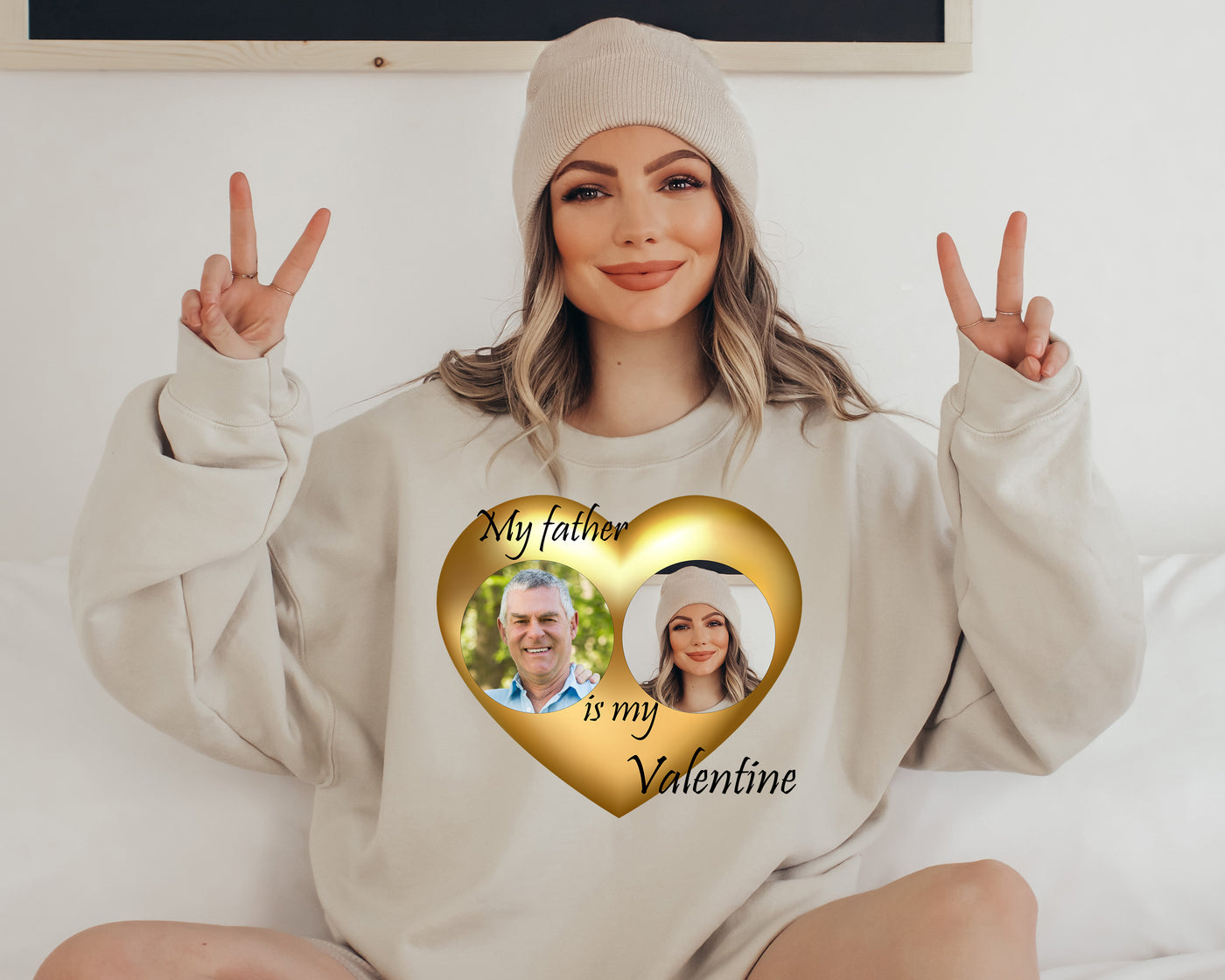 Custom Valentine's Day Sweatshirt, Personalized Love Sweatshirt, Valentine's Day Gift Sweatshirt My Father is my valentine