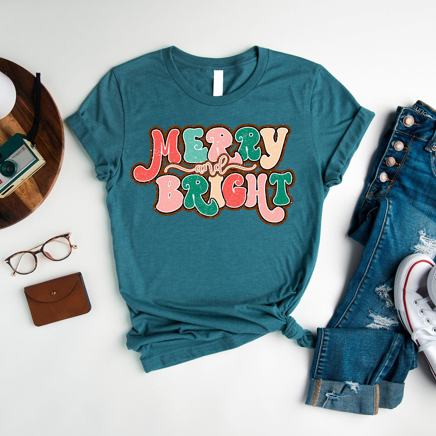 Boho Merry & Bright T-Shirt heather deep teal