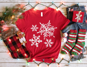 Let It Snow Snowflake Christmas Shirt, Red Color