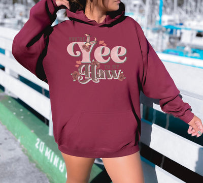 Yee Haw Valentine's Day Sweatshirt Hoodie, Maroon color