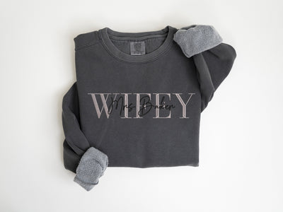 Custom "Mrs." Comfort Colors T-Shirt - Hubby & Wifey Gift, Pepper Color