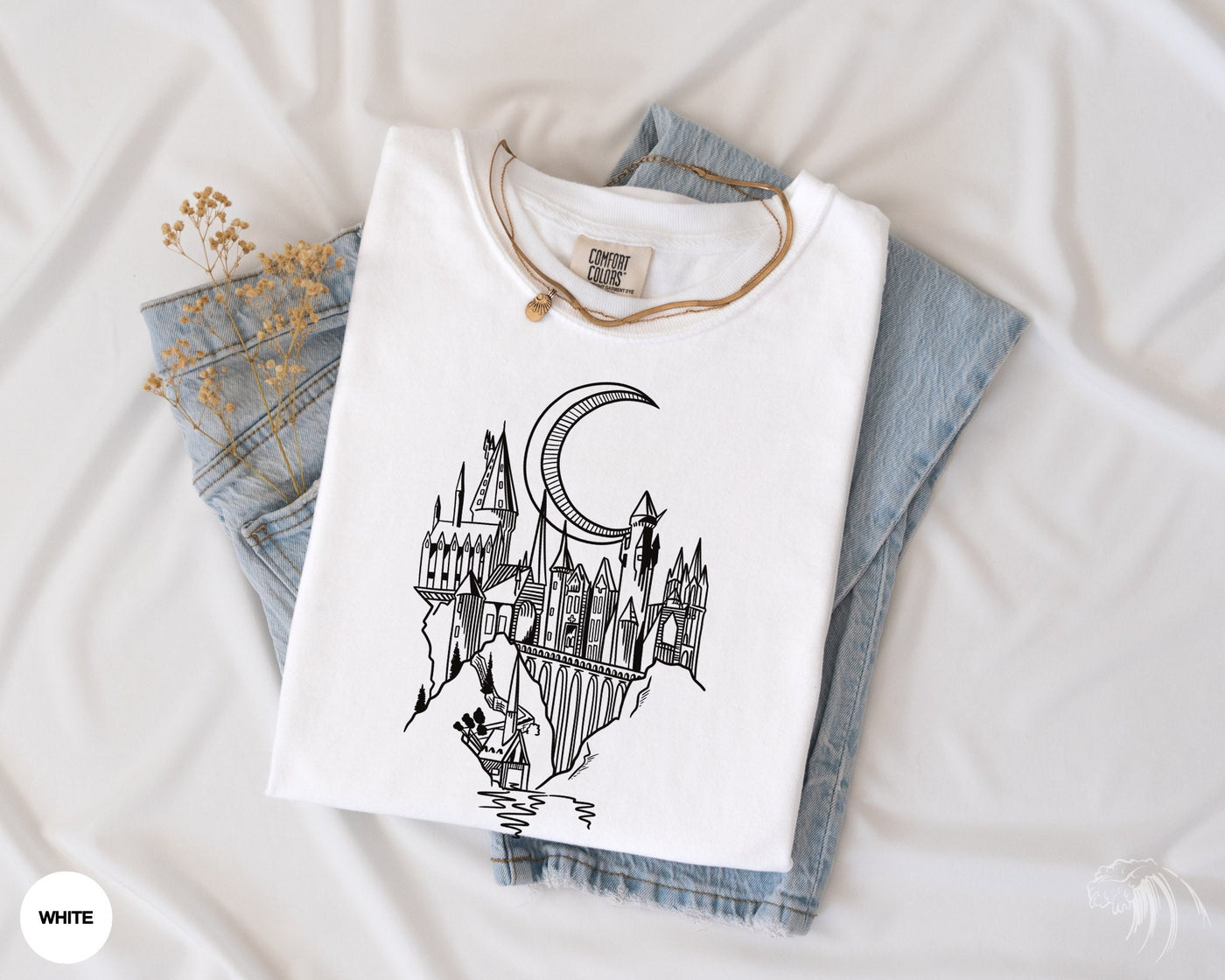 Magical School Castle T-Shirt, Comfort Colors White Color