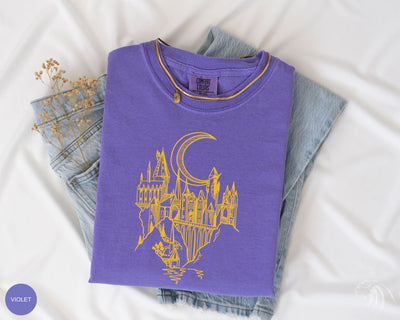 Magical School Castle T-Shirt, Comfort Colors Violet Color