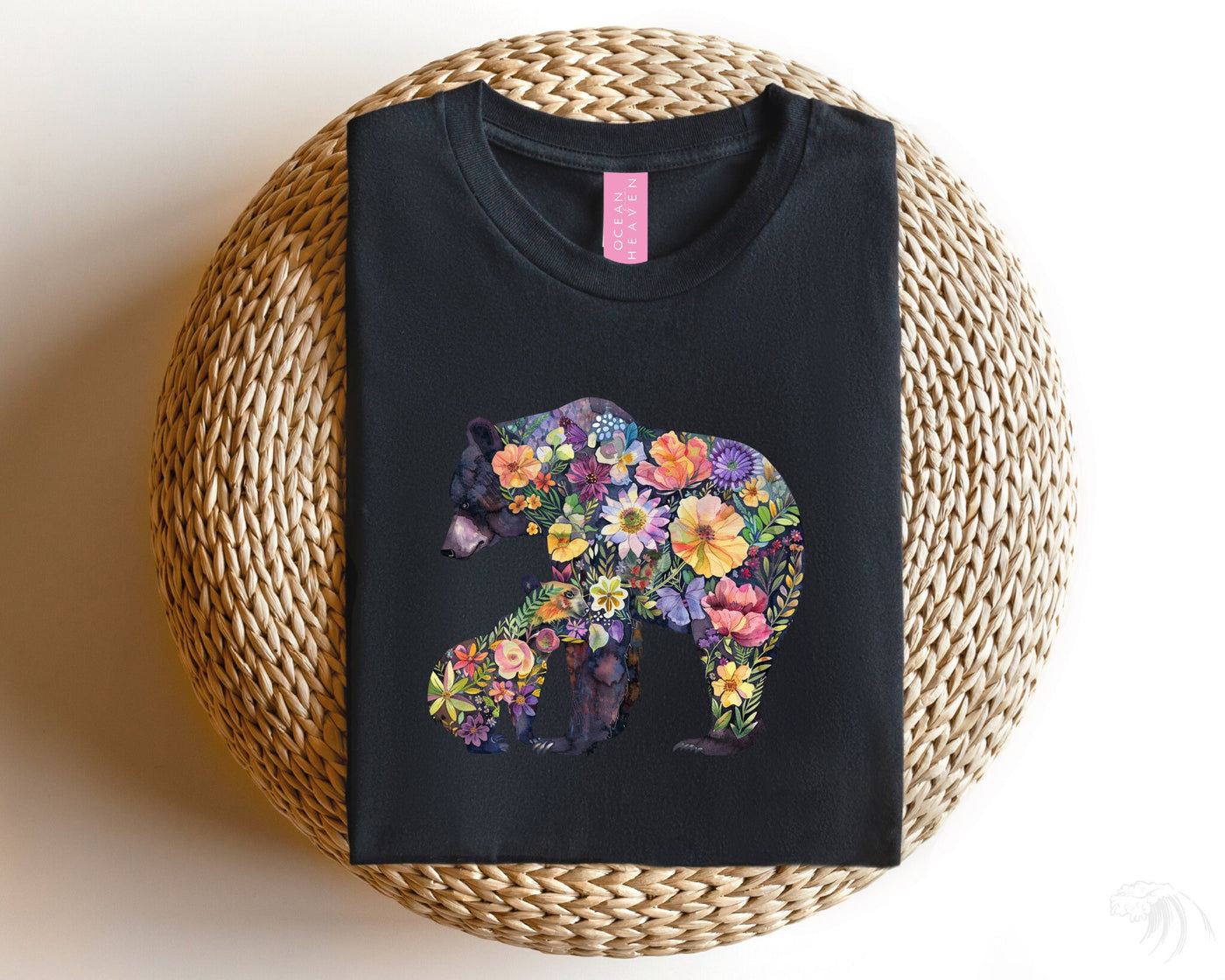 Floral Mama Bear Shirt,  Black color