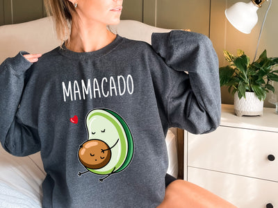 Mamacado Pregnancy Announcement dark grey heather Sweatshirt