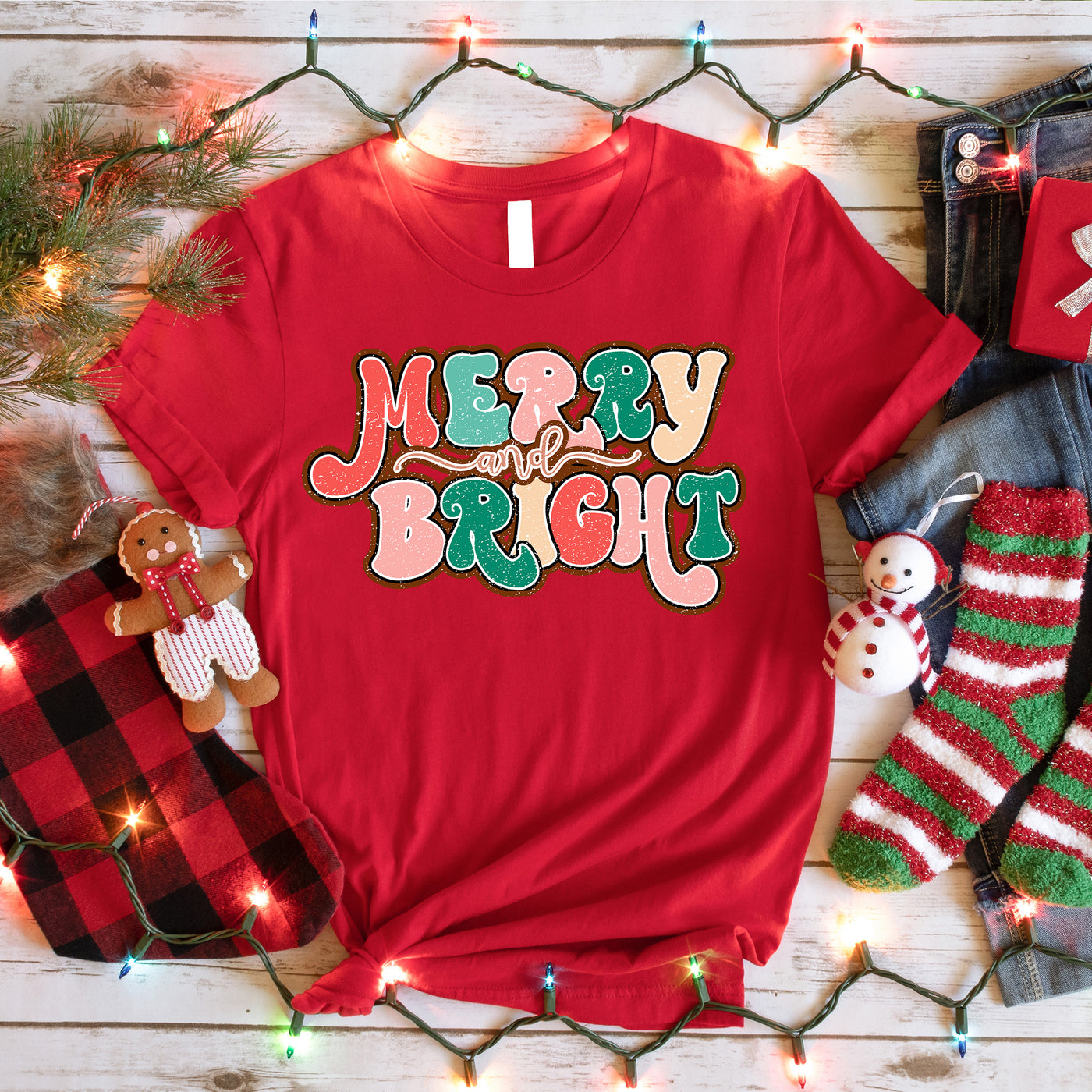 Boho Merry & Bright T-Shirt red