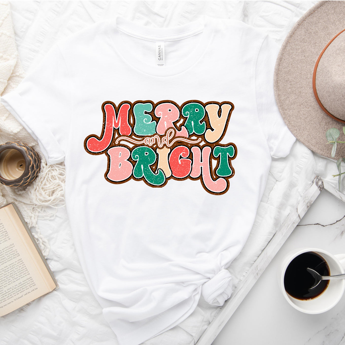 Boho Merry & Bright T-Shirt white