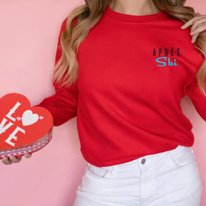 Apres Ski Embroidered Sweatshirt, Red color