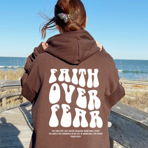 Faith Over Fear Hoodie Dark Chocolate