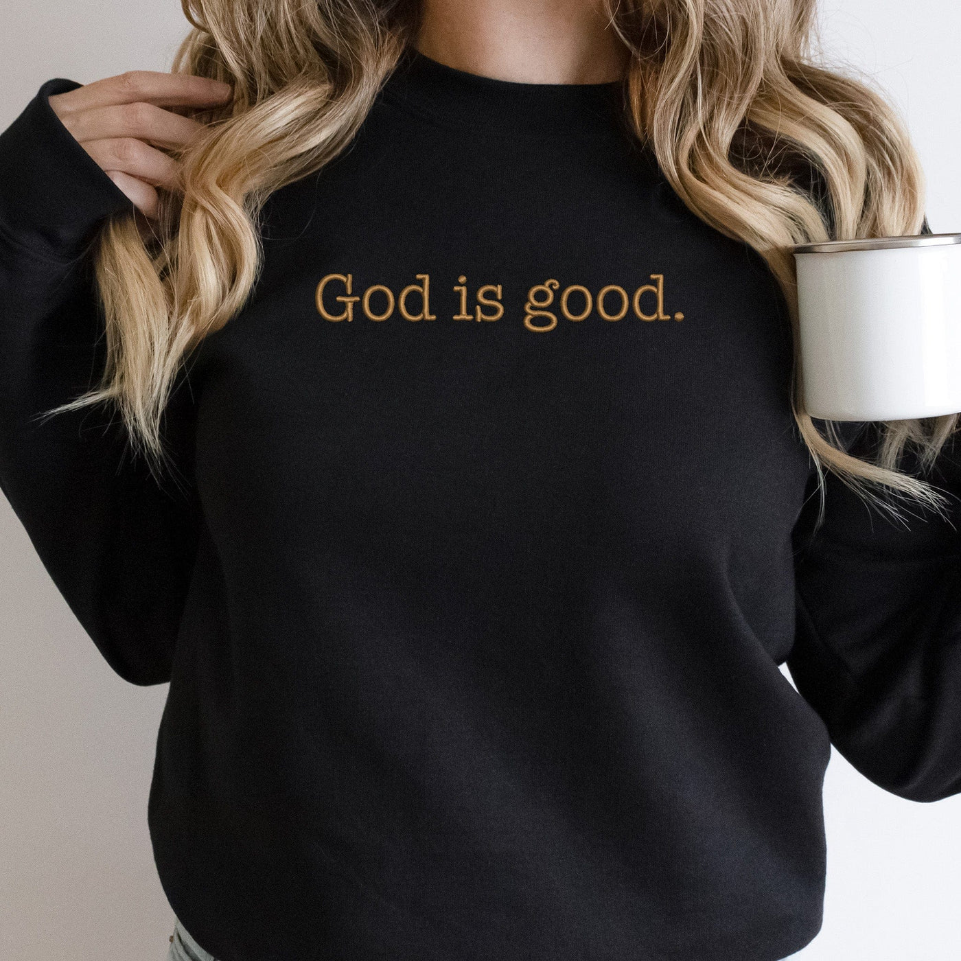 God is Good Embroidered Sweatshirt - Stylish Christian Crewneck for Faith-Filled Fashion, ES014 - US Custom Shirt